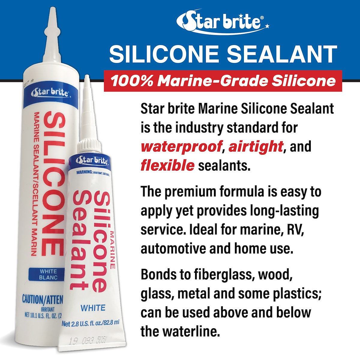 Star Brite Caulk Sealant, Black, 10.1 oz Cartridge - 082123