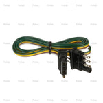 Pollak Trailer Wiring Connector, 4-Way Flat Male to Female, 60 in Wire Loop - 12-413E