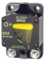 Blue Sea Circuit Breaker, 187 Series, 60 amp/48 V DC, 5/16 in-18 Stud Terminal - 7140-BSS
