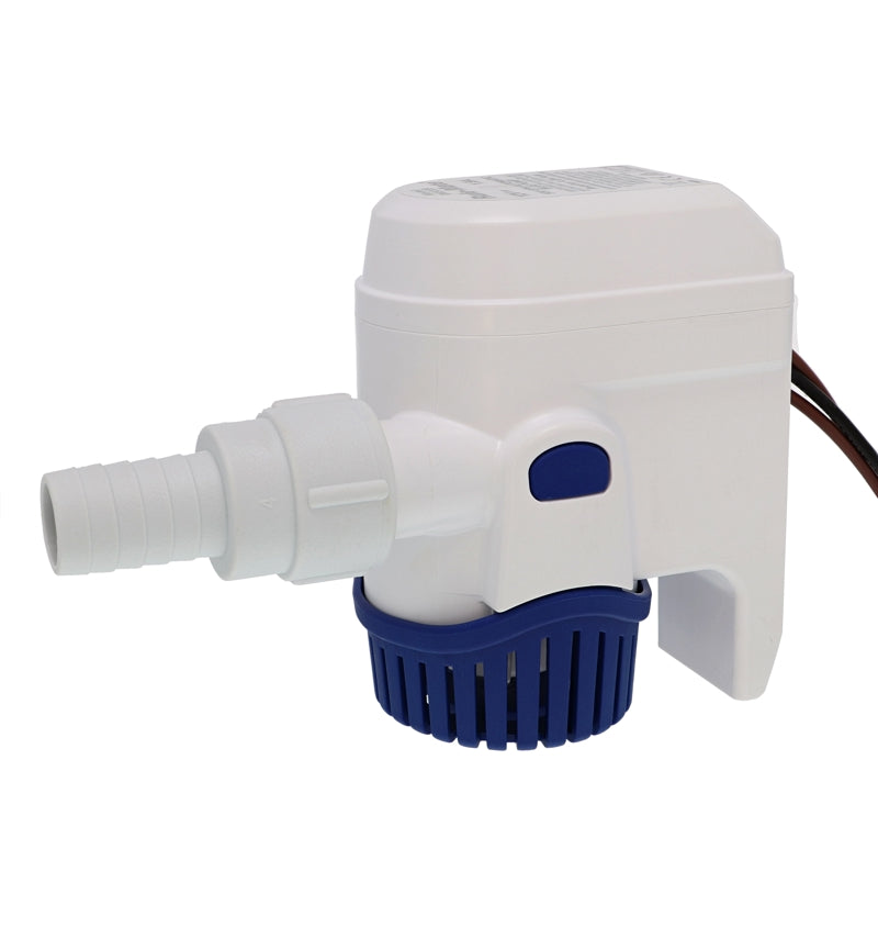 Rule Bilge Pump, 500 gal Per Hour, 4-1/2 in Width x 6 in Height, 3/4 in Hose - RM500B