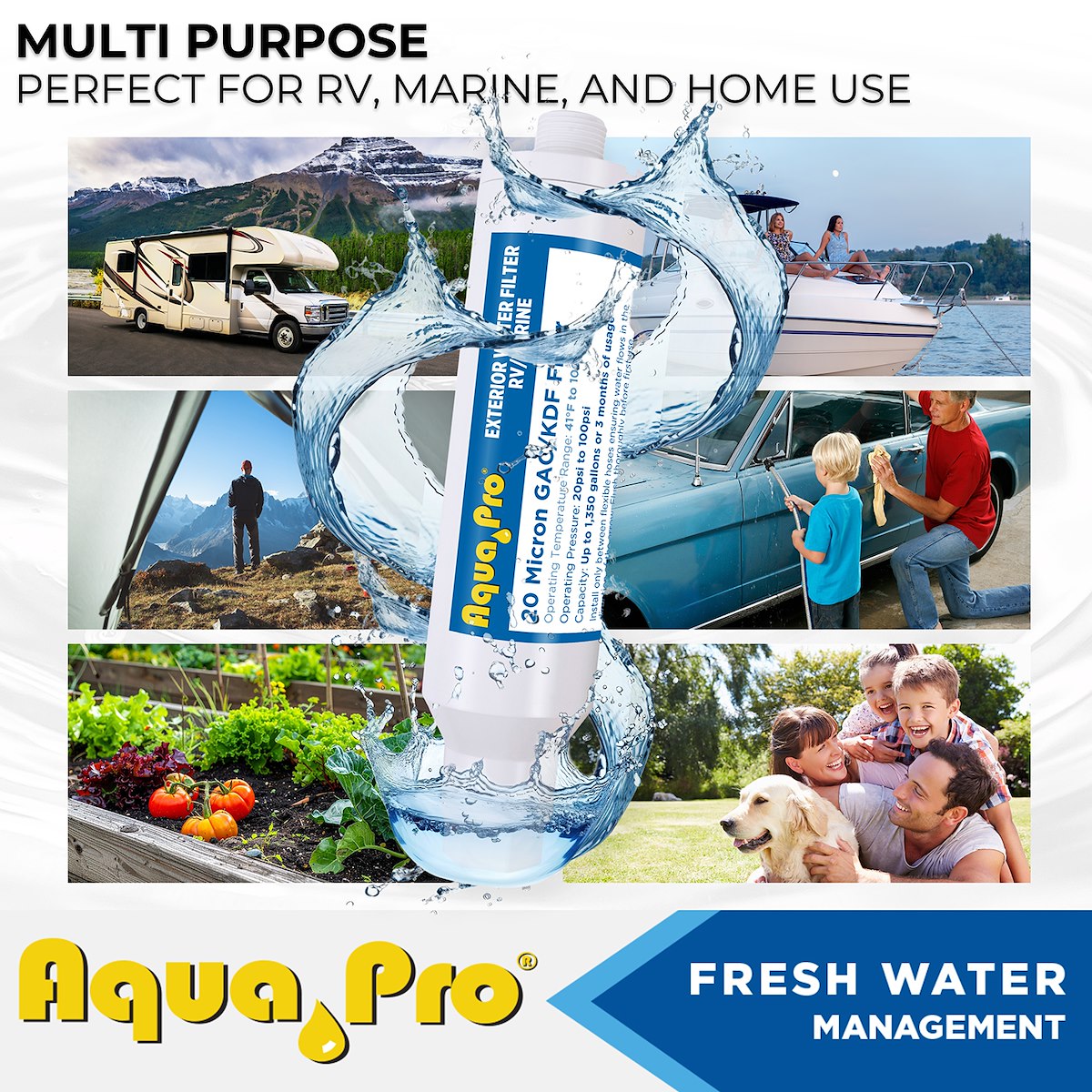 Aqua Pro Fresh Water Filter, Filters Down To 20 Microns - 21880