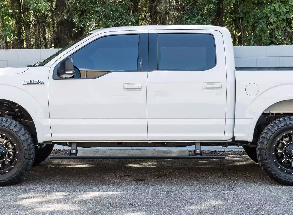 AMP Research Running Board, Textured Powder Coated, Black, Die Cast Aluminum - 76234-01A