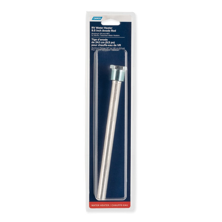 Camco Water Heater Anode Rod, 9-1/2 in Length x 5/8 in Diameter x 3/4 in NPT, Aluminum - 11563
