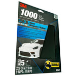 3M Wetordry 1000 Grit Sandpaper, 9 x 11 in, Pack of 5 - 32021