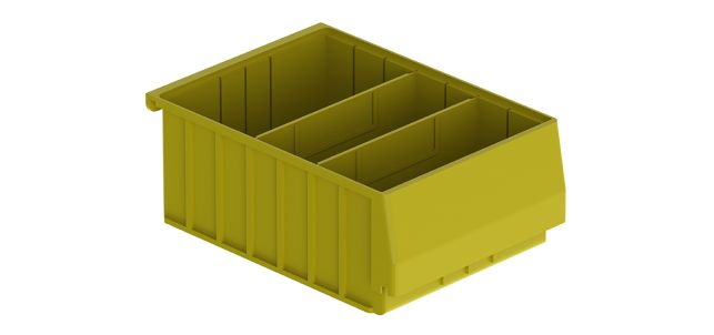 Holman Van Storage System Shelf Bin Box, 10 in Width x 5-1/2 in Height x 13-3/4 in Depth, With 2 Bin Dividers - 40311