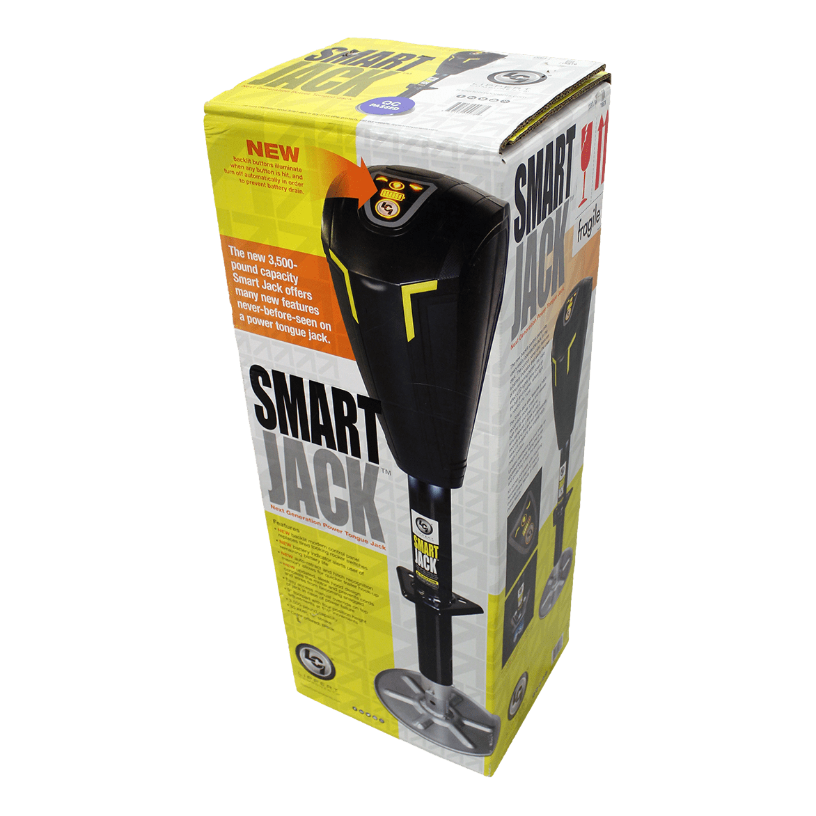 Lippert Trailer Tongue Jack, 3500 lb Capacity, 18 in Stroke, Black - 643589