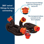 Camco Sewer Hose, 20 ft Extended Length, 3 in Diameter, 23 Mil Polyolefin Reinforced With Steel Wire - 39741