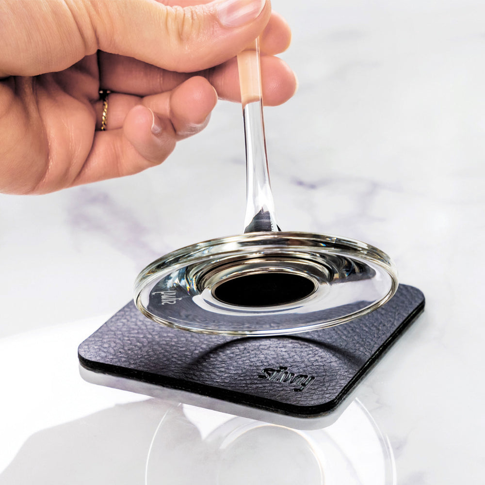 Silwy Magnetic Drinking Glass, 13.5 oz Capacity, With Two Black Metal Nano Gel Pads, Set Of 2 - S025-1301-2