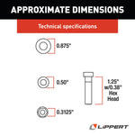 Lippert Entry Step Bushing Repair Kit, With 1 Bolt/1 Nut/1 Bronze Bushings/1 Washer - 216567
