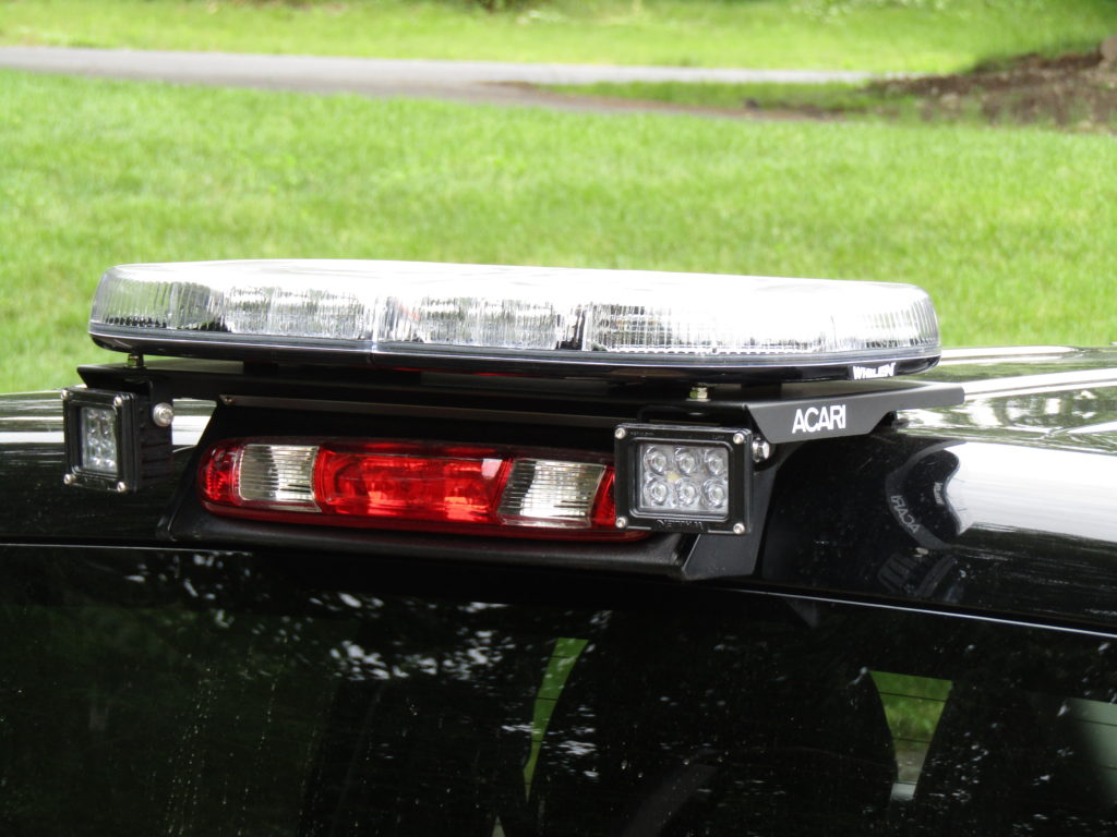 Acari Fleet Solutions Warning Light Mount, LP Series, Powder Coated Satin Black, Aluminum - RTM-101-LP-FORD-M
