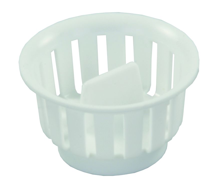 JR Products Sink Strainer Basket, White - 95045