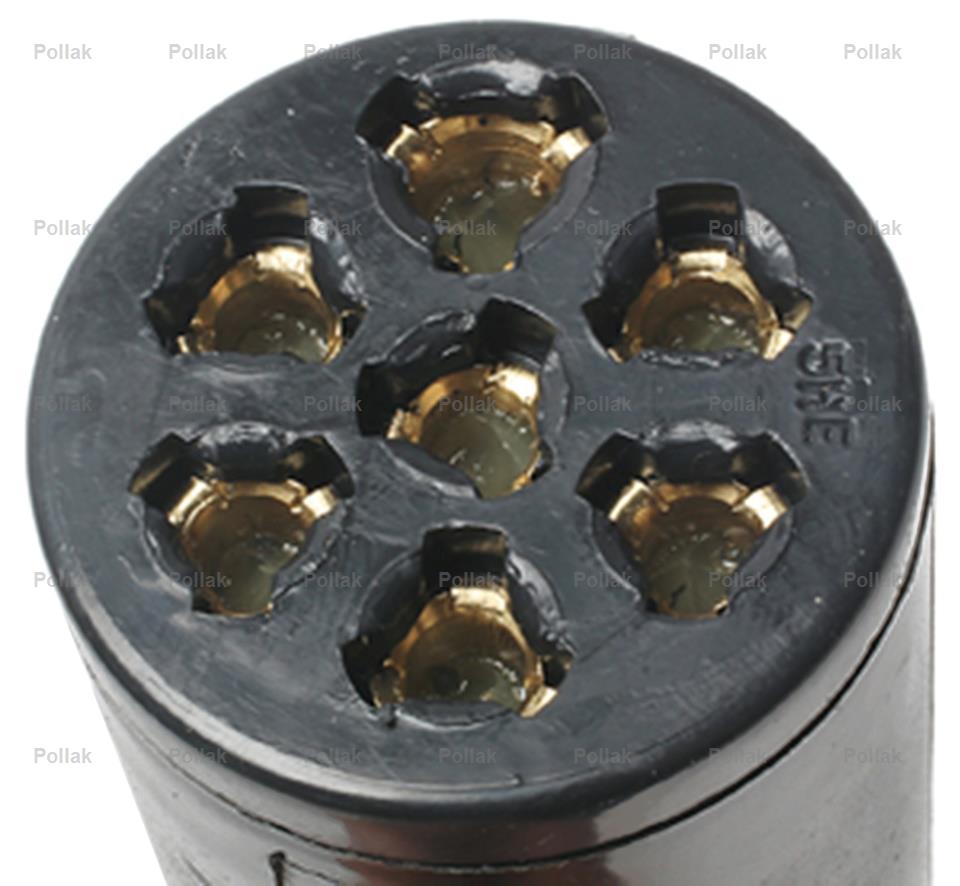 Pollak Trailer Wiring Connector, 7-Way Round Plug Side, 6 To 28 V, 40 amp - 11-704