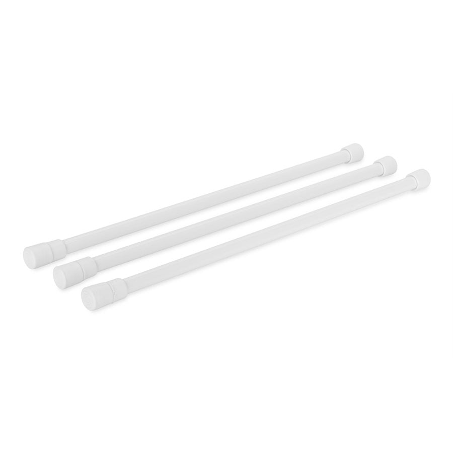 Camco Refrigerator Content Brace, Bar Extends From 16 in Length to 28 in Length, White Plastic, Set Of 3 - 44053