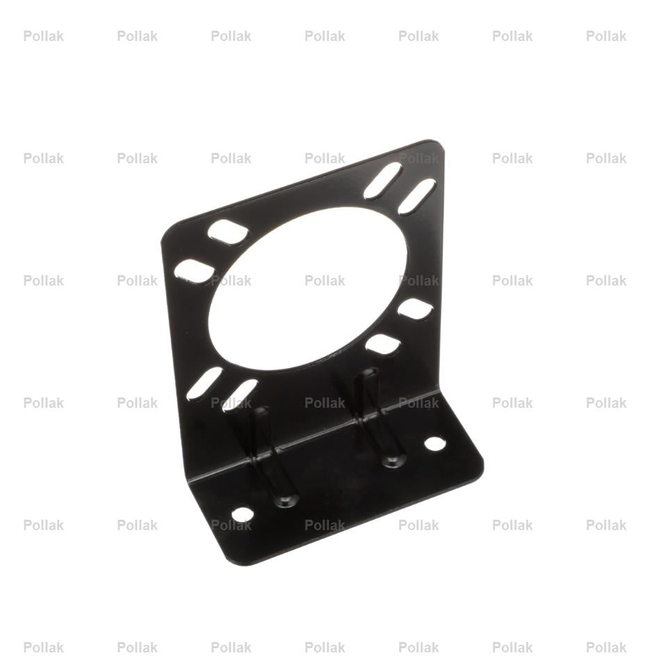 Pollak Trailer Wiring Connector Mounting Bracket, For Use With 7 Way RV Connector, 90 degree Bend, Black - 12-711U