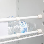 Camco Refrigerator Content Brace, Bar Extends From 16 in Length to 28 in Length, White Plastic - 44073