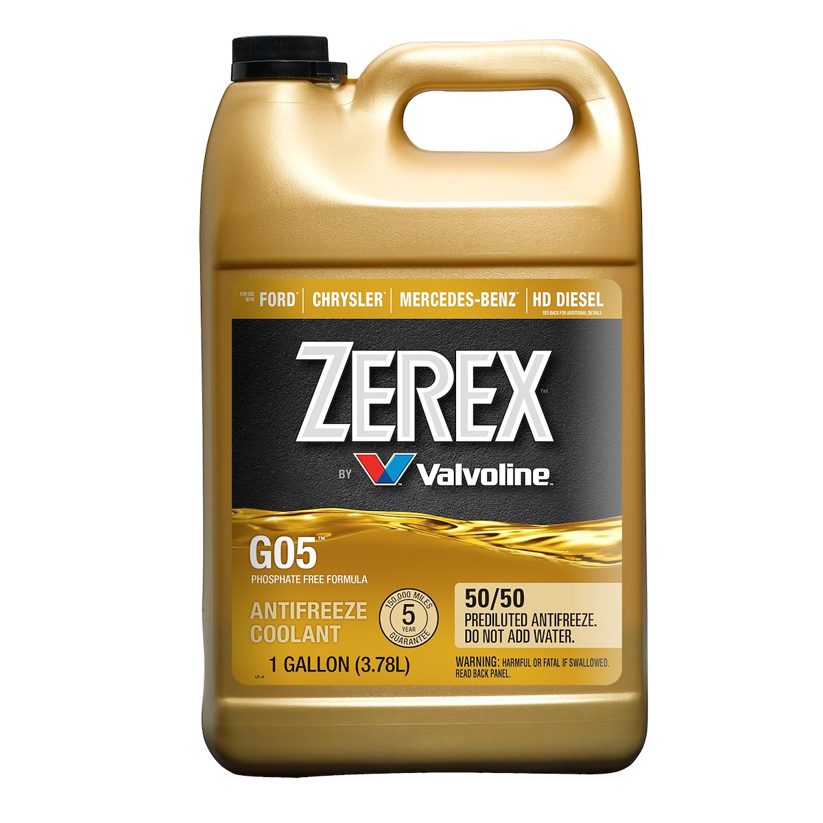 Zerex Engine Coolant, G-05, Pre-Mixed 50-50, 1 gal Jug - ZXG05RU1