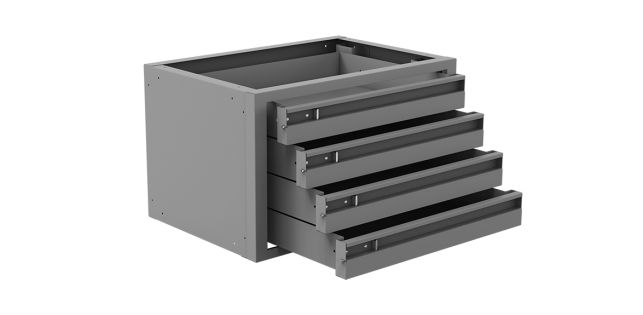 Holman Van Storage System Cabinet, 20 in Width x 13-1/2 in Depth x 12 in Height, 4 Drawers, Steel - 40090