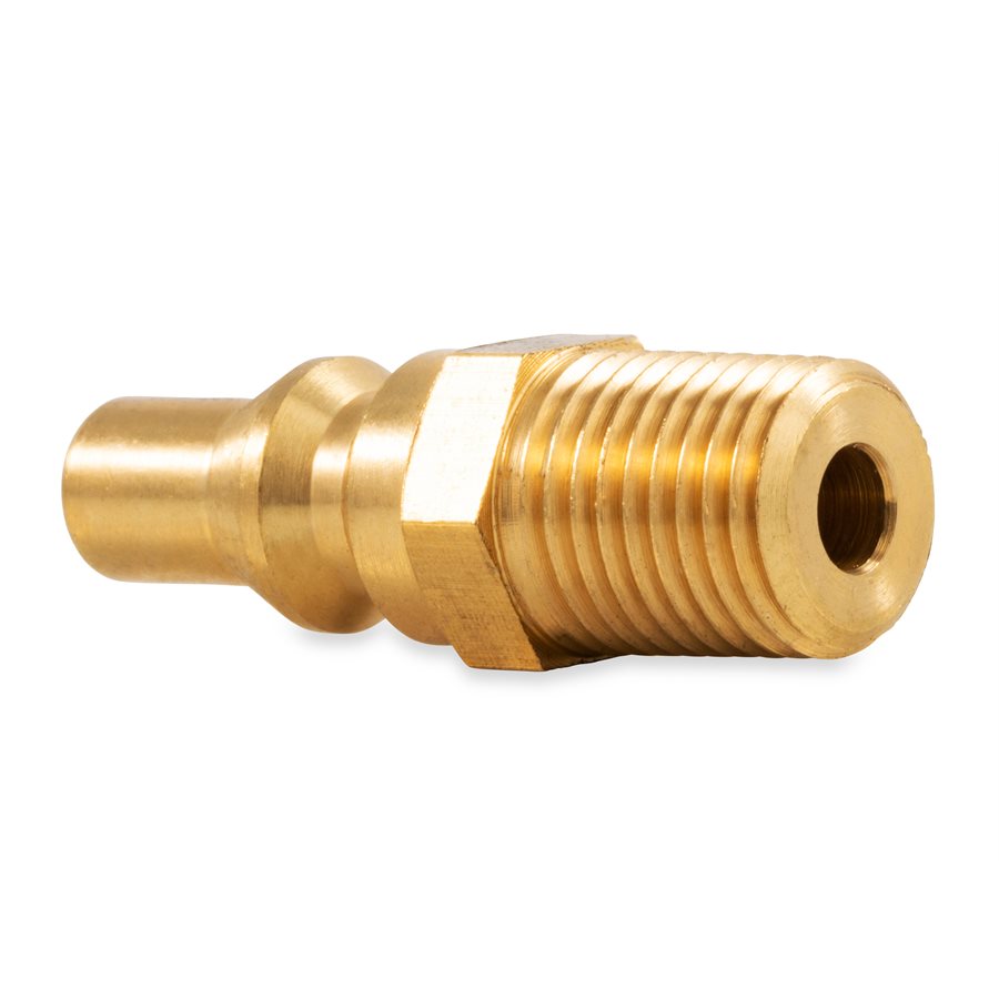 Camco Propane Hose Connector, 1/4 in Male NPT x Male Quick Connect, Brass - 59903