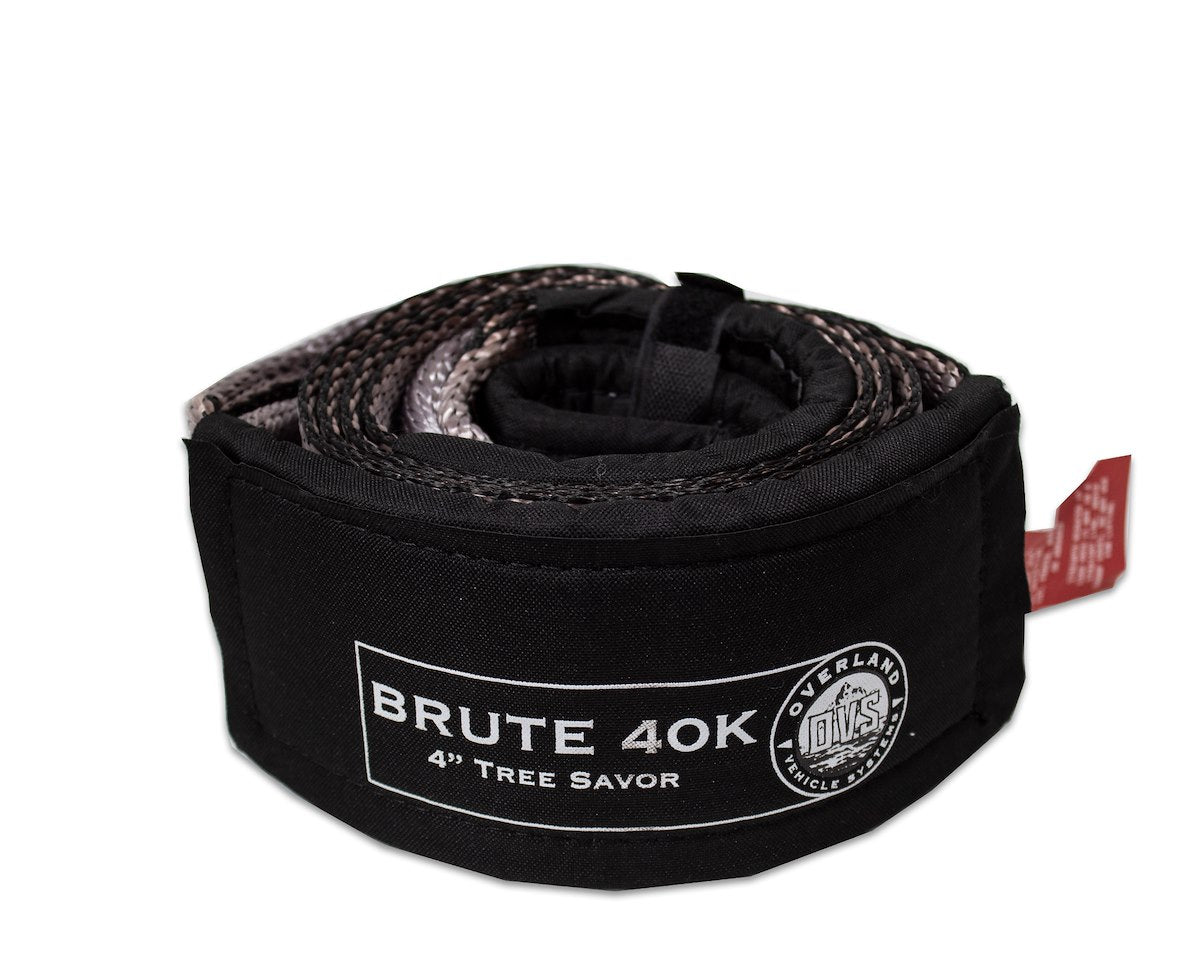 Overland Vehicle Systems Tow Strap, 4 in Width x 8 ft Length, Rated at 40,000 lb, Gray with Black Ends - 19079916