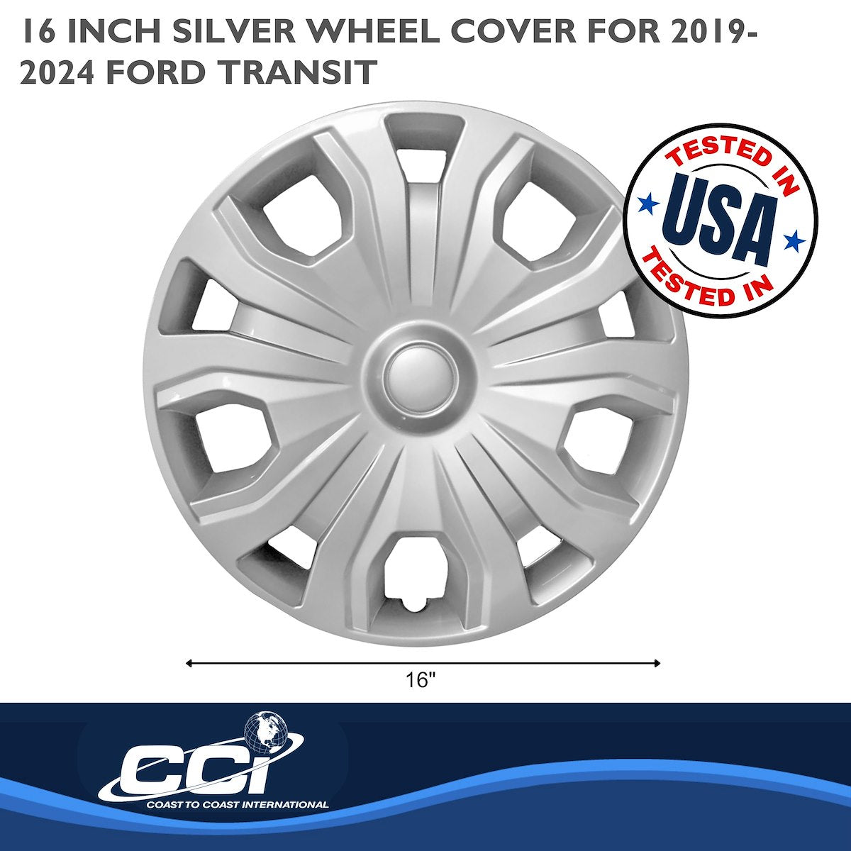 Coast2Coast Wheel Cover, 16 in, 5 Split Spoke, Set Of 4 - IWC54316S