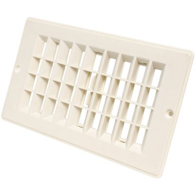 Valterra Heating/Cooling Register, 4 in Width x 8 in Length, White - A10-3364VP