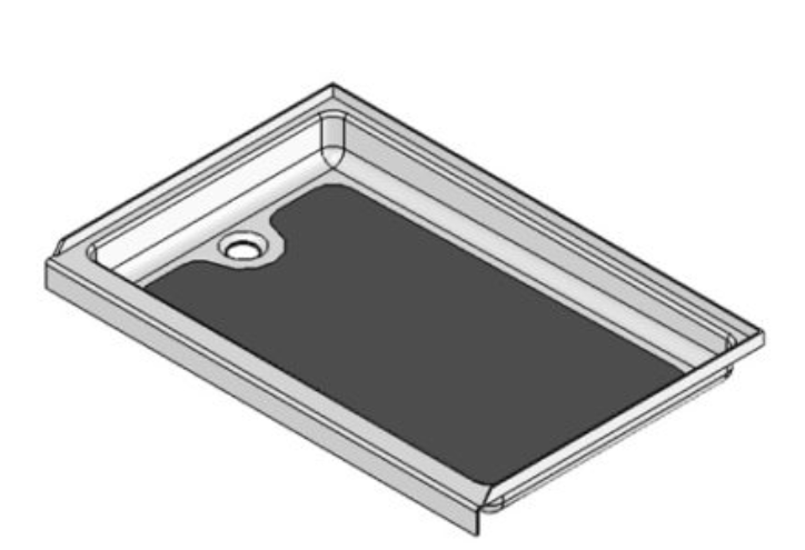 Specialty Recreation Shower Pan, 24 in x 36 in x 3.57 To 4.23 in, White - SP2436WL