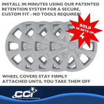 Coast2Coast Wheel Cover, 15 in, 8 Spoke, Set Of 4 - IWC45015S