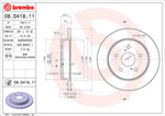 Brembo Brake Rotor, Wheel Bolt Pattern 5 x 114.3 Millimeter, 173 Millimeter Hat Inside Diameter, 62 Millimeter Hub Diameter - 08D41811C02