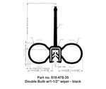 AP Products Slide Out Seal, Double Bulb Type With 1-1/2 in Wiper, 2 in Width x 2-1/4 in Height x 35 ft Length, Black - 018-478-35