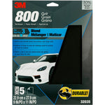 3M Sandpaper, P800 Grit, 9 in x 11 in, Aluminum Oxide, Pack of 5 - 32035