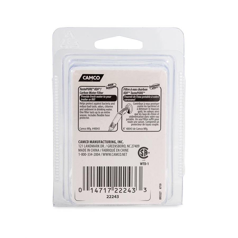 Camco Fresh Water Tank Drain Valve, Dual Hose Size To Fit 1/2 in or 3/4 in, With 3/8 in and 1/2 in Male NPT Thread - 22243