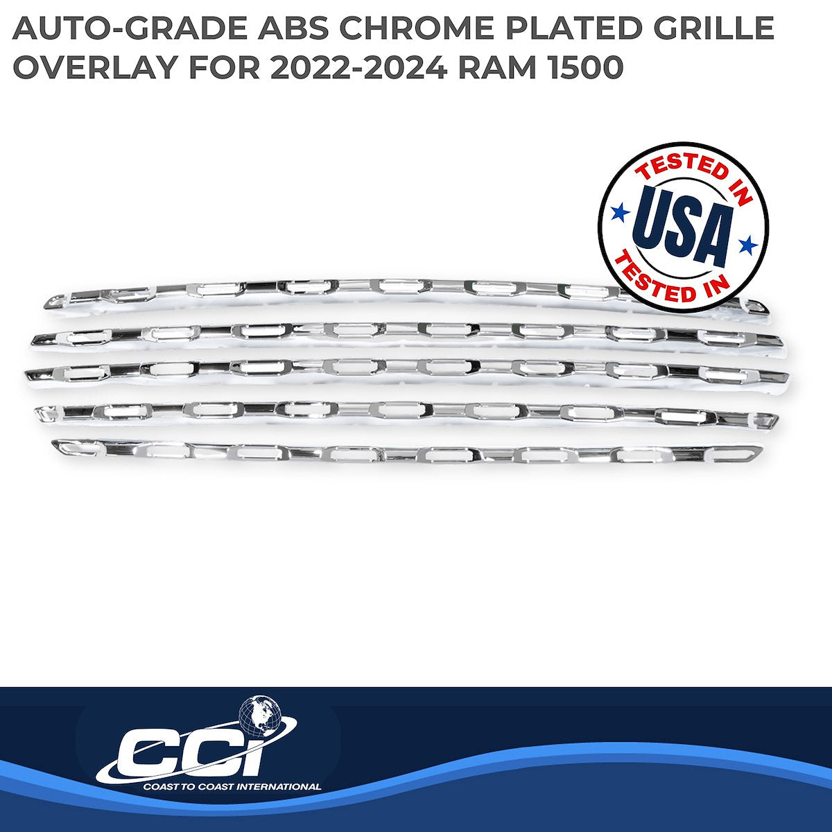Coast2Coast Grille Insert, 5 Piece, Chrome Plated - GI189