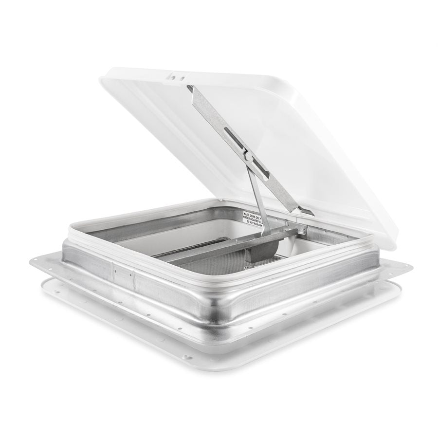 Camco Roof Vent, For 14 in x 14 in, White, Aluminum Base With Plastic Cover - 40480