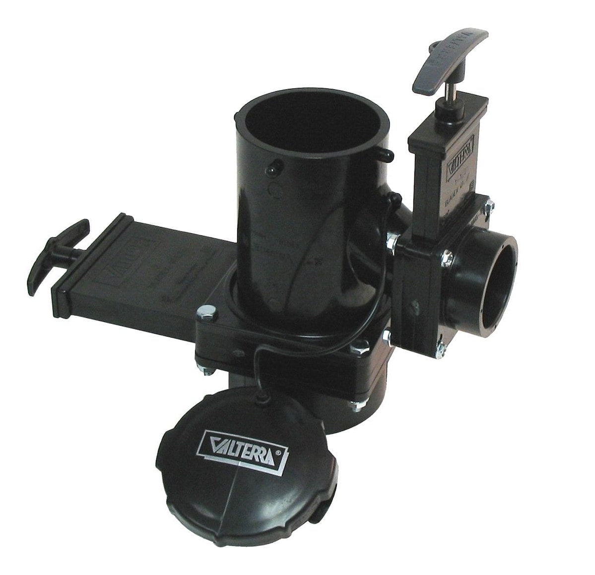 Valterra Sewer Waste Valve, Waste Valve For RV Black Water System, 3 in Waste Valve, With 3 in Hub x 1-1/2 in Hub x 3 in Bayonet Cap - T18