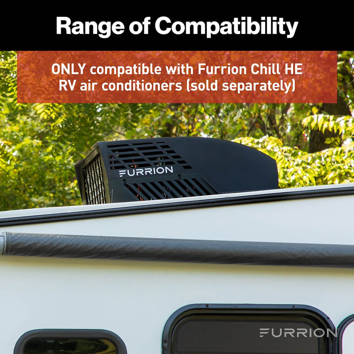 Furrion Wall Thermostat, Use With Furrion Chill  HE R32 Air Conditioners, LED Digital Readout, 12 V DC - FACW12ESZA2-BL-AM