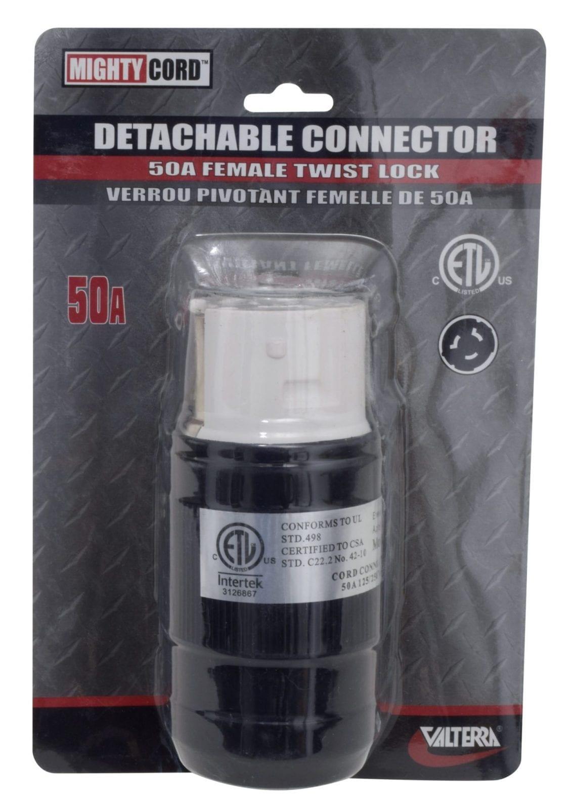 Valterra Power Cord Plug End, For Use With Valterra A10-30CV and A10-50CV, 50 amp - A10-50FDTVP