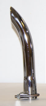 AP Products Exhaust Side Pipe Turnout, 1-1/2 in Inlet Diameter, 10 in Length, Double Chrome Plated - CTD-1500