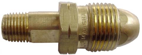 Marshall Excelsior Propane Adapter Fitting, POL (Prest-O-Lite) x 1/4 in MNPT, Brass, 7/8 in Hex Size - ME1690P