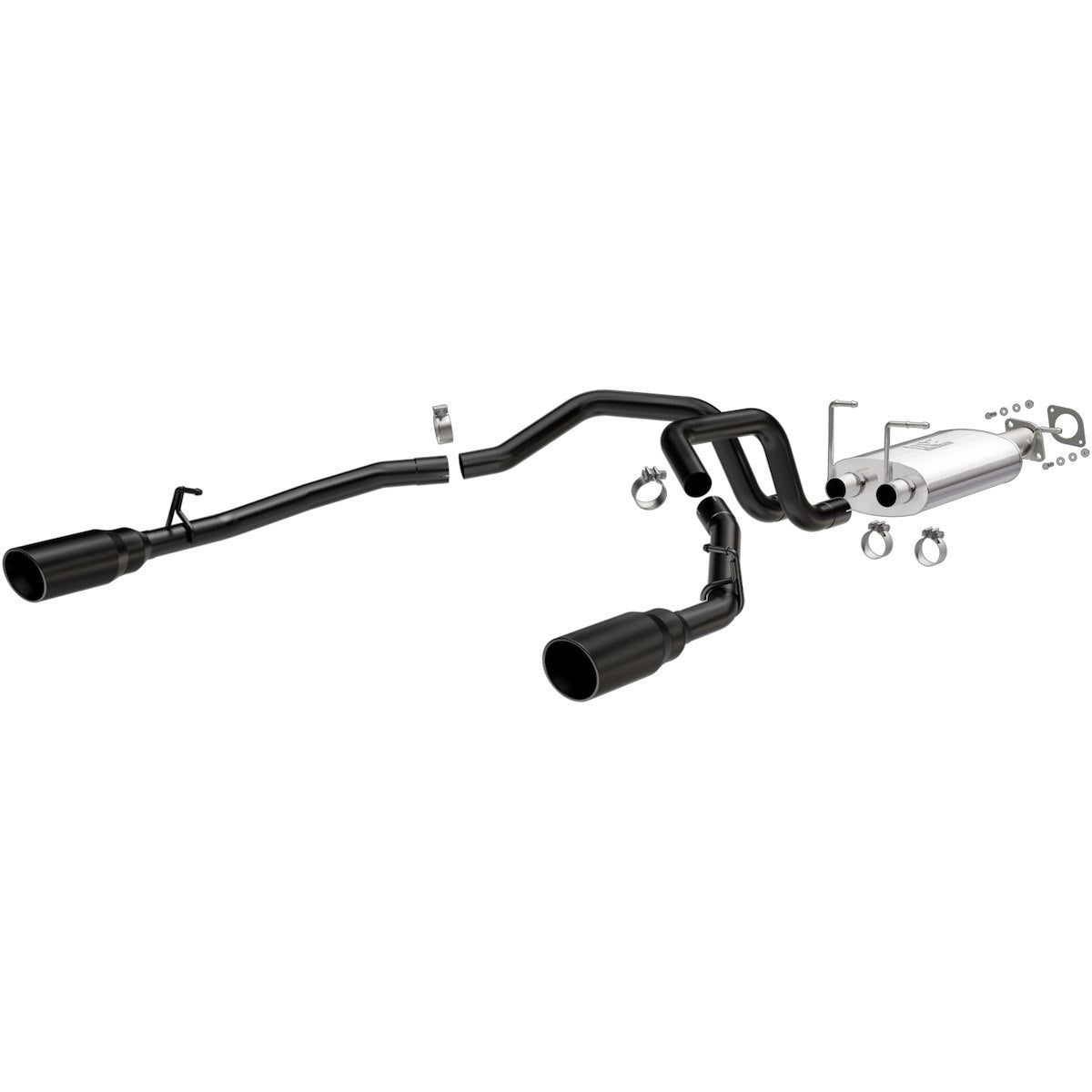 MagnaFlow Exhaust System Kit, MF Series Cat-Back System, Black Coated Stainless Steel, With Stainless Steel Muffler - 19430