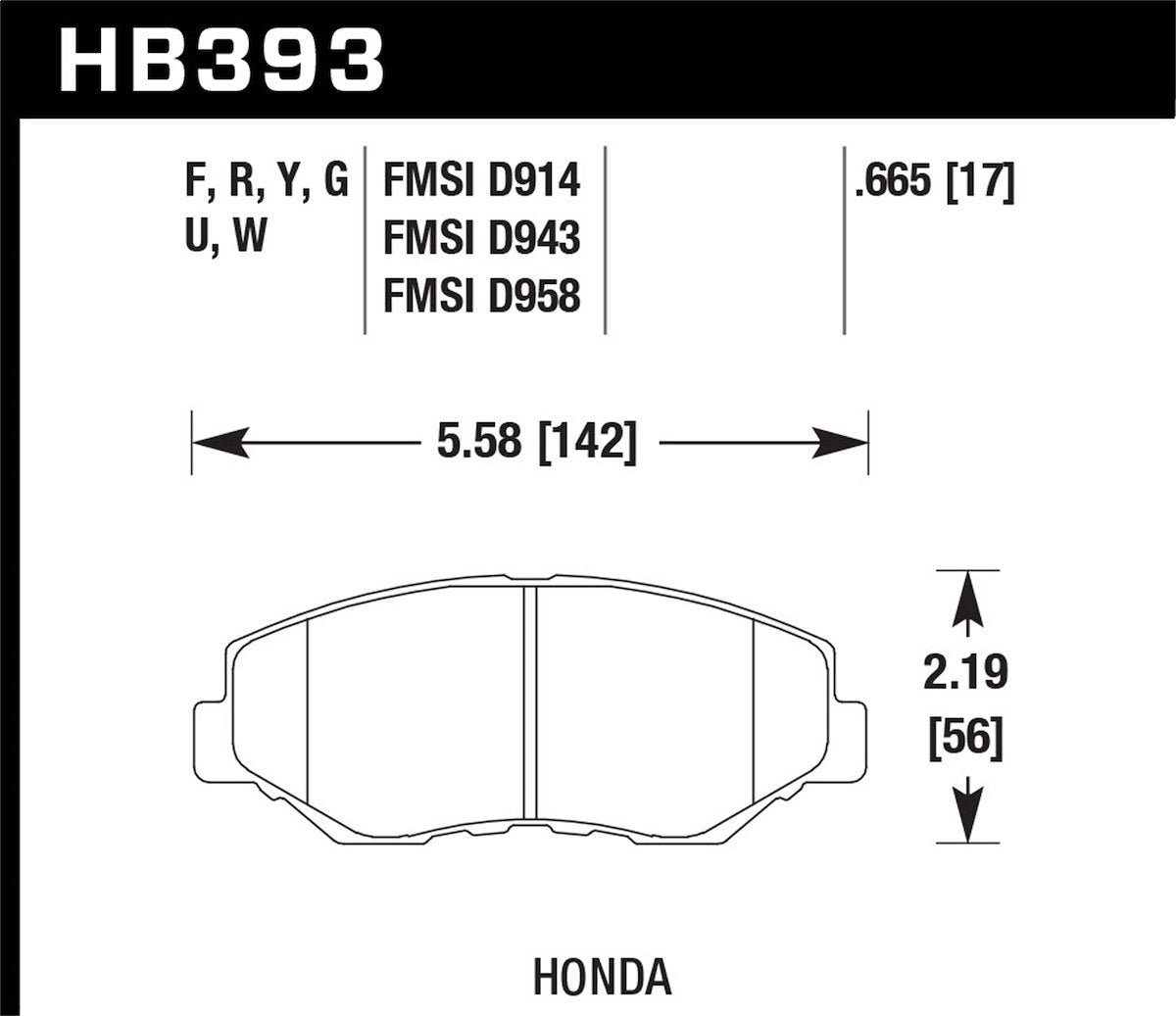 Hawk Performance Disc Brake Pads HB393F.665 product image 2