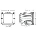 Rigid Industries Driving/Fog Light, D-Series Pro, LED Bulb, 4 Clear Bulbs, Set Of 2 - 20252