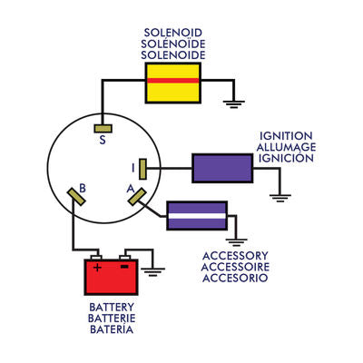 Sierra Marine Ignition Switch, With 4 Wire Connection, Brass - MP41020