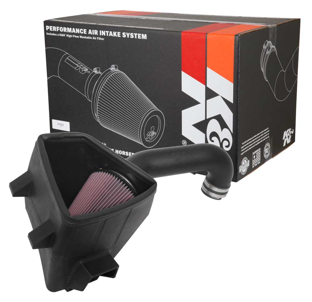 K&N Cold Air Intake, 63 Series AirCharger, Black Polyethylene Tube, Red Filter - 63-1578