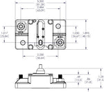 Blue Sea Circuit Breaker, 285 Series, 40 amp/48 V DC, M6 Stud Terminal - 7182-BSS