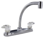 Phoenix Products Faucet, 9 in Hi-Arc Spout, 2 Acrylic Lever Handle, Polished Chrome Plated/Plastic Underbody - PF221302