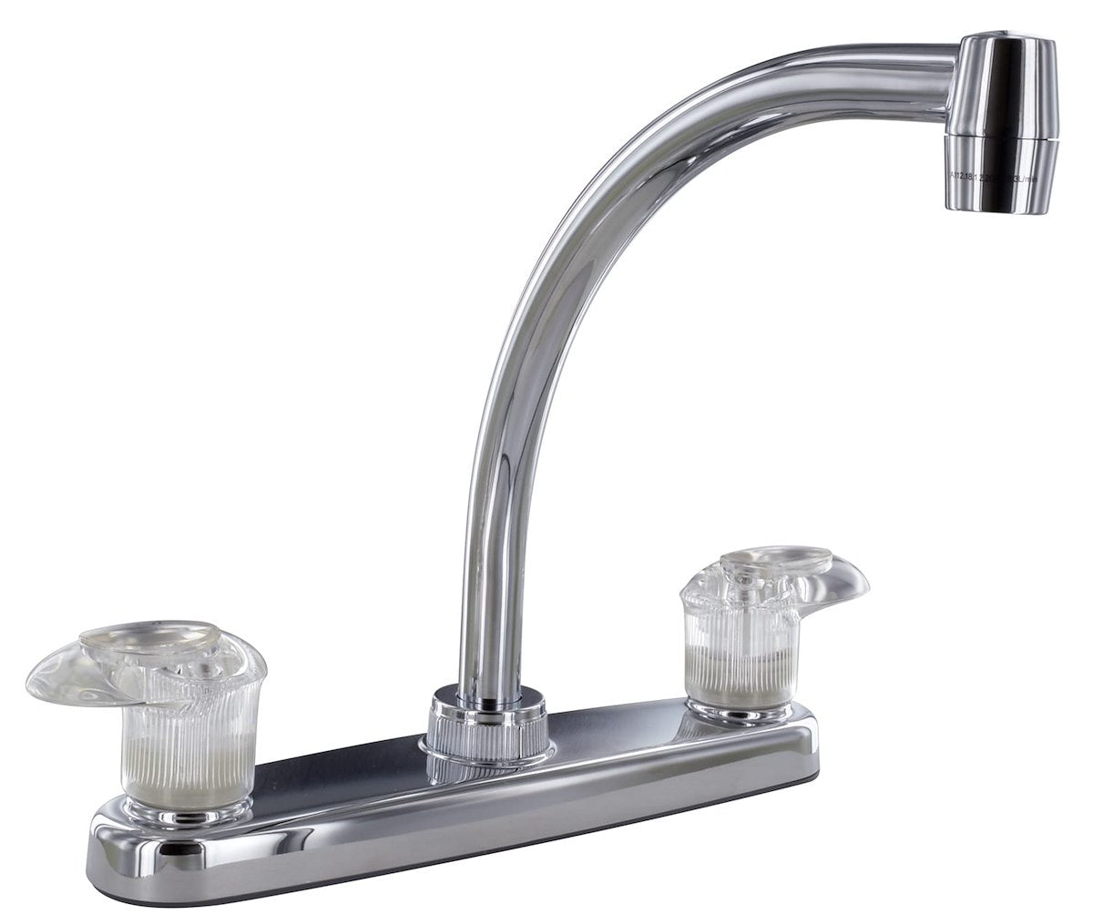Phoenix Products Faucet, 9 in Hi-Arc Spout, 2 Acrylic Lever Handle, Polished Chrome Plated/Plastic Underbody - PF221302