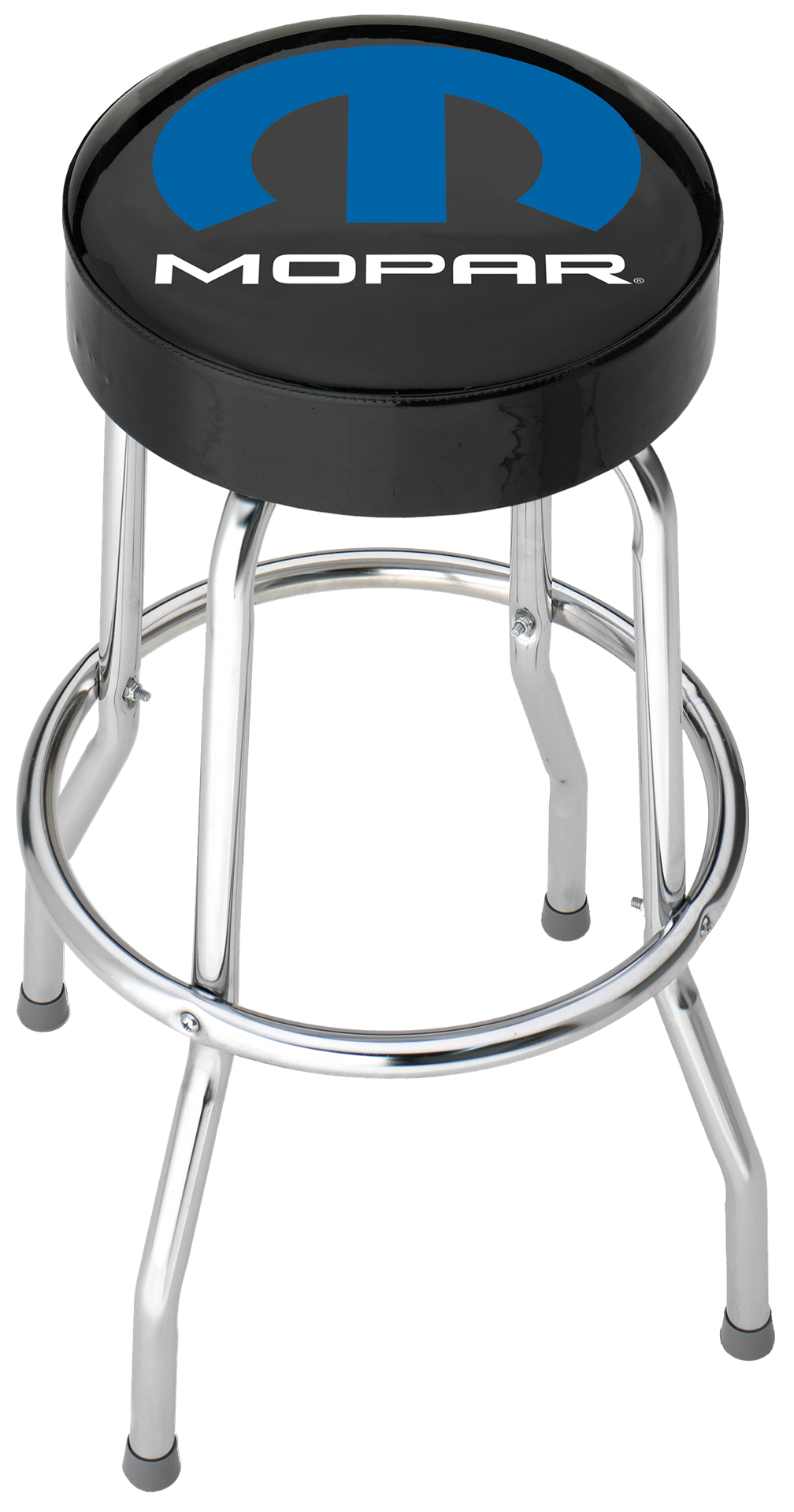 Plasticolor Stool, Round Black Vinyl Seat With Mopar Logo, 4 Steel Legs - 004784R01