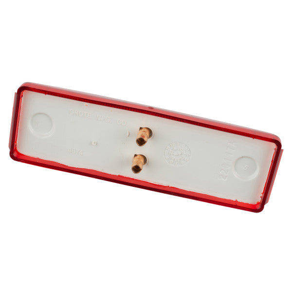 Grote Industries Clearance Light, Incandescent, 3.79 in Length x 1.2 in Width x 0.8 in Height, Red Lens - 46742