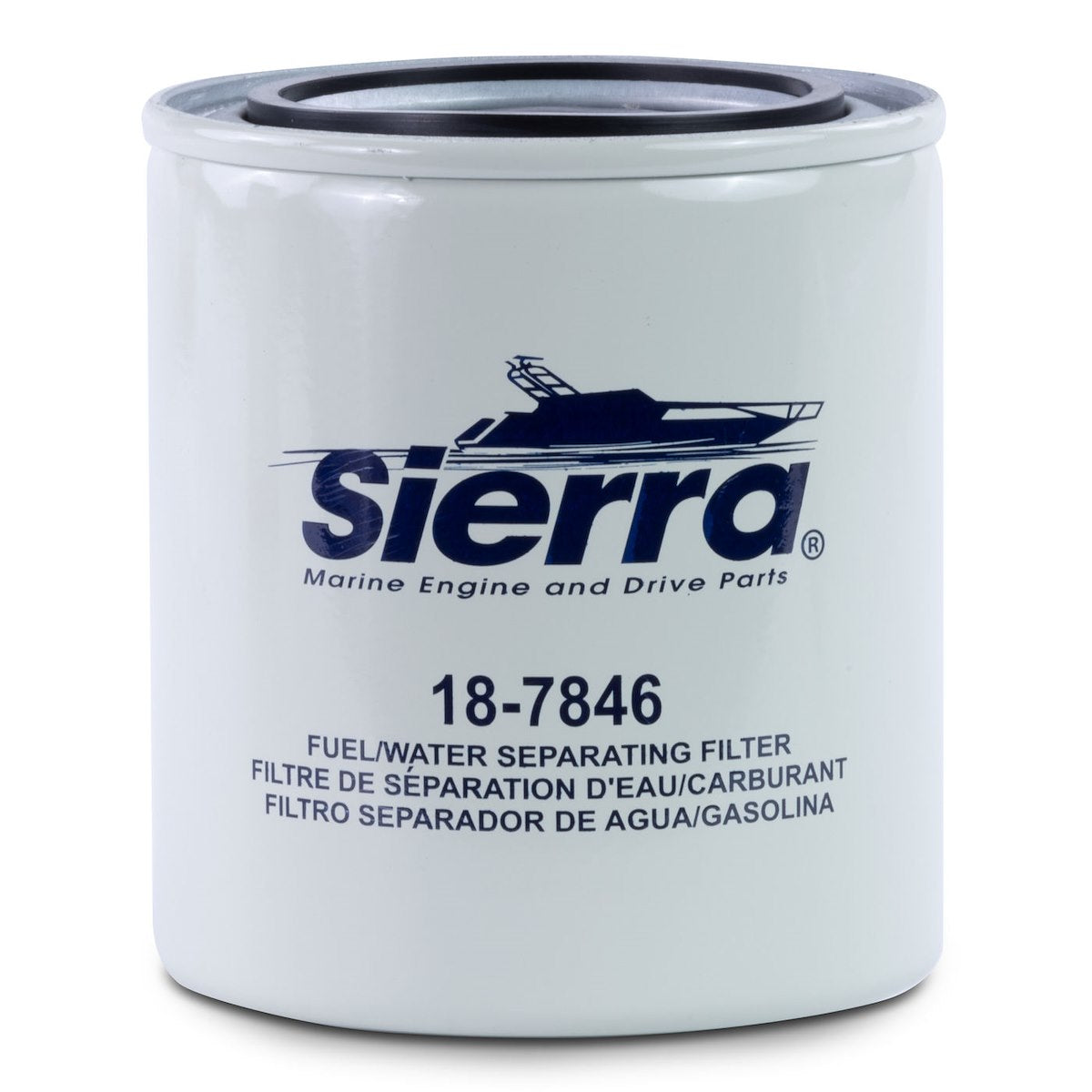 Sierra Marine Fuel Water Separator Filter, Marine Series, 21 Micron Element, Steel Housing: 1 in -12 Inlet Size - 18-7846