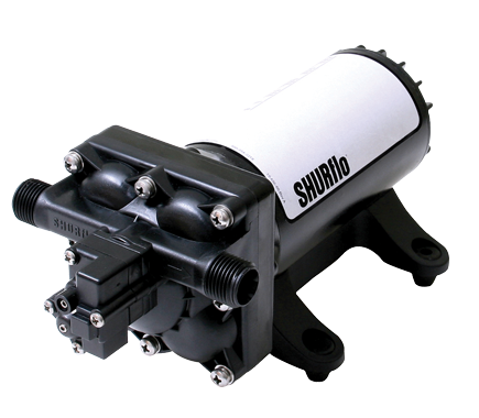 SHURflo Fresh Water Pump, 4 gal Per Minute, Shuts Off At 55 PSI, 10.3 in Length x 4.9 in Width x 4.8 in Height - 4048-153-E75